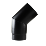 45 Degree Bend 6" Matt Black Vitreous Enamel Stove Flue Pipe
