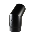 45 Degree Bend w/Door 5" Matt Black Vitreous Enamel Stove Flue Pipe