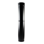 1/2m Telescopic 6" Matt Black Vitreous Enamel Stove Flue Pipe