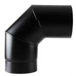 90 Degree Bend 5" Matt Black Vitreous Enamel Stove Flue Pipe