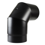 90 Degree Bend W/Door 5" Matt Black Vitreous Enamel Stove Flue Pipe