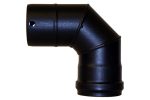 90 Degree Bend 3" Matt Black Vitreous Enamel Stove Flue Pipe (Pellet) from SHL
