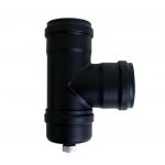90 Degree Tee Bend w/Cap 3" Matt Black Vitreous Enamel Stove Flue Pipe (Pellet) from SHL