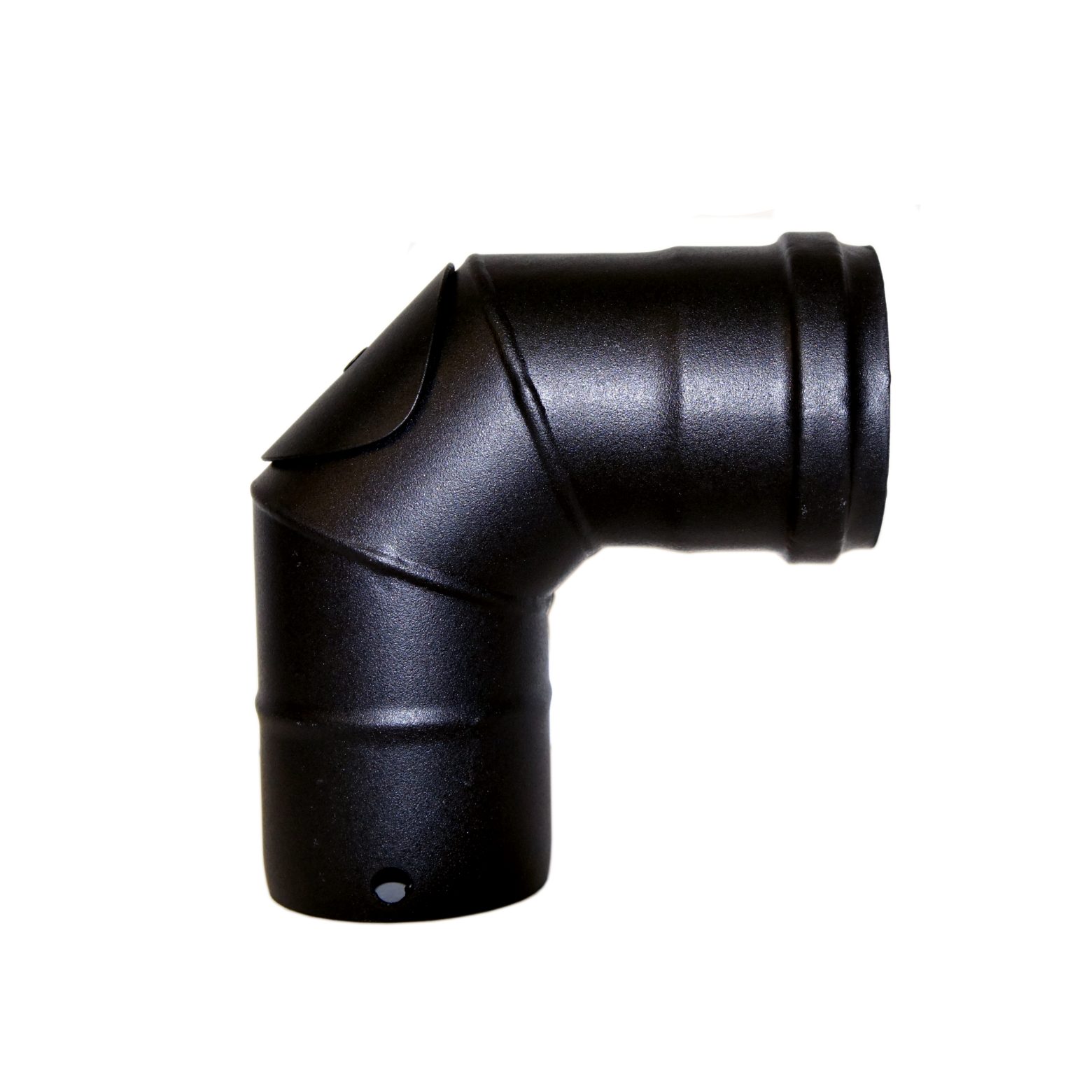 Stove pipe smoke pipe arch 90° with cleaning door 120 mm gray Stove pipe smoke pipe arch 90° with cleaning door 120 mm gray