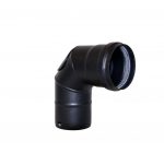 90 Degree Bend W/Door 3" Matt Black Vitreous Enamel Stove Flue Pipe (Pellet) from SHL