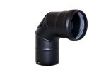 90 Degree Bend W/Door 3" Matt Black Vitreous Enamel Stove Flue Pipe (Pellet) from SHL