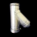 45° T Bend w/cap 3" Twin Wall Flue (Pellet)