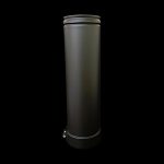 450mm Straight 3″Twin Wall Flue Matt Black (Pellet)